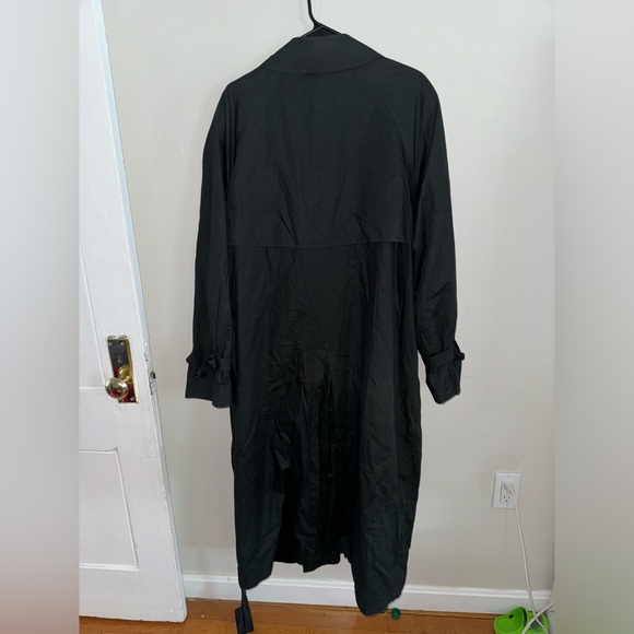 Kenneth Barnard Fifth Avenue Black Button Down Rain Trench Coat Size 44 Reg - Picture 6 of 6